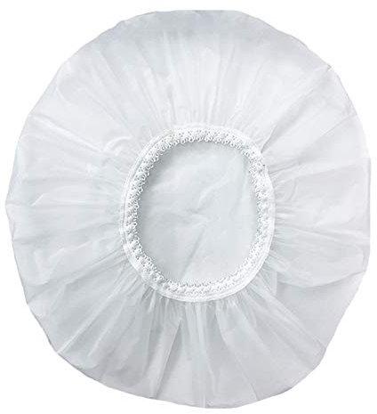 1 Gorro de Ducha Impermeable para el Hogar, Gorro de NatacióN, Gorro de Ducha EláStico para Hotel, Conjunto de Cabello (Blanco)
