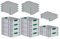PROREGAL SuperSparSet 10x Eurobox NextGen Color mit Auflagedeckel & Schiebeschnappverschlüsse, HxBxT 17x40x60cm, 34L, Griffe grün geschlossen, Glatter Boden, Eurobehälter Transportbox