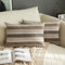 MIULEE 2er Set Streifen Kissenbezüge Kissenhülle Leinenoptik Sofakissen Dekorative Kissenbezug Dekokissen Deko Couchkissen Bezug für Sofa Büro Couch Schlafzimmer Wohnzimmer 40x60 cm Kaffee