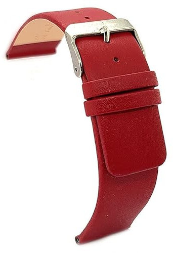 diloy Lederarmband für klassische Uhr – Glattes Rindsleder ohne Nähte, minimalistisches Design – Größen 18mm, 20mm, 22mm, 24mm, 26mm, 28mm, 30mm 327 Bordeaux 26mm