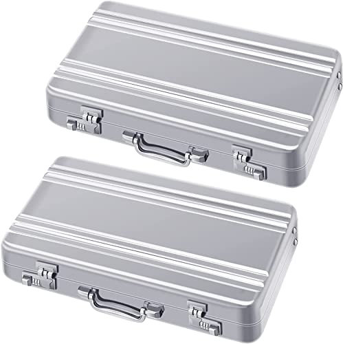 HuaMuDM 2 stück Koffer Visitenkartenbox,Geldkoffer als Geldgeschenk,Mini-Aktenkoffer,Mini-Aluminium-Koffer,Geldkoffer als Geldgeschenk oder für Gutscheine