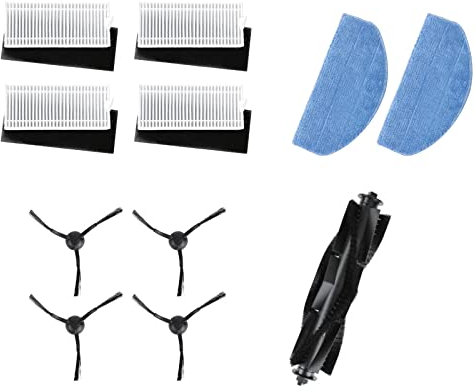 HUAYUWA Sweeper Zubehör Kit Ersatzteile für Tikom G8000/G8000Pro Saugroboter-Zubehör, 1 Hauptbürste + 4 Seitenbürste + 4 Filter + 2 Mop