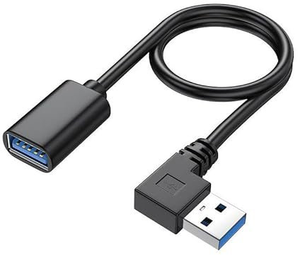 YSJJZRL Cavo di prolunga USB 3.0 da 90 gradi Dritto/Su/Giù/Sinistra/Angolo destro Cavo di prolunga USB da maschio a femmina (0,5 m,Sinistra)