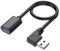 YSJJZRL Cavo di prolunga USB 3.0 da 90 gradi Dritto/Su/Giù/Sinistra/Angolo destro Cavo di prolunga USB da maschio a femmina (0,5 m,Sinistra)
