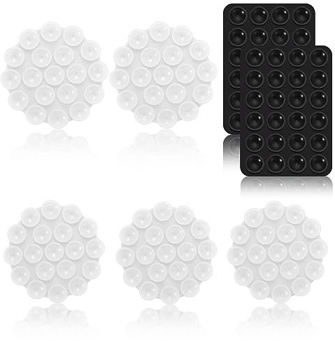 LUTER 7 Stück Silikon Saugnapf Handyhalter, Mehrzweck Selbstklebende Saugnapf Handyhülle Saugnapf Handy Klebehalterung Handy Saugnapf Halterung für Mobiltelefone (Weiss, Schwarz)
