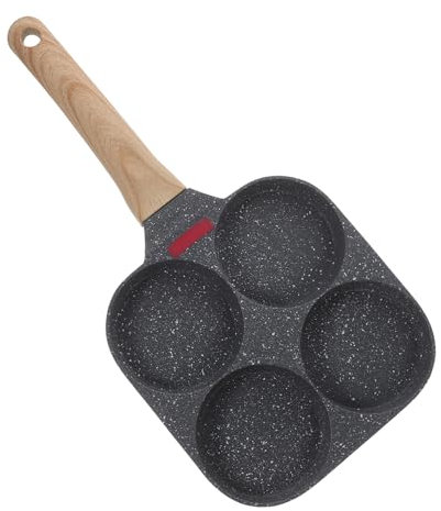 HOMSFOU 4-Cup Non-Stick Pan Egg Skillet Cookware Frying Pans for Eggs Easy Clean Mini Egg Cooker Aluminum Material Japanese Style Egg Pan