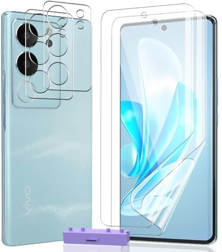 AnnhanT Schutzfolie für Vivo V29 Folie Weich TPU Displayschutz 2 Stück und für Vivo V29 Panzer Schutz Glas Kameraschutz Panzerfolie 2 Stück. HD für Vivo V29 Schutzfolie