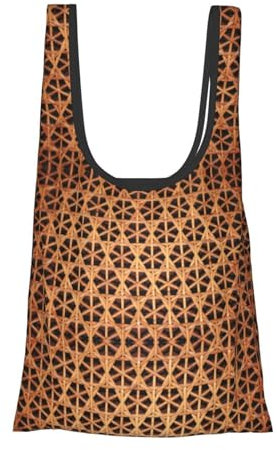 Bolsa de compras de mimbre tejida ecológica, bolsa de compras ligera, bolsa de compras impermeable, bolsa de compras plegable, Rejilla tejida de mimbre., Talla única