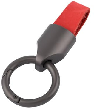 Bittwee Porte-clés de voiture multifonction en cuir avec boucle porte-clés pour homme et femme (rouge)