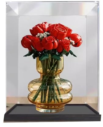 Vitrine en acrylique pour Lego 10328 Bouquet de roses compatible avec Lego, modèle non inclus, couleur noire, 2 mm