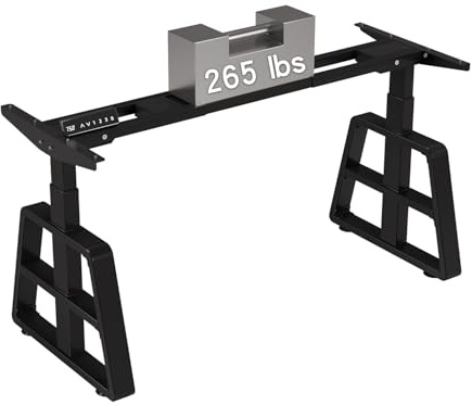 Radlove Tischgestell Höhenverstellbar – Dual Motor verstellbare Stehpult Beine für 120–178 cm Tischplatte mit 4 Memory-Steuerung (Schwarz + Zylindrische Trapezförmige Schenkel)