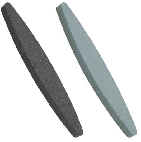 Grains 180 & 240 Pierre à Aiguiser en Alumine&Carbure de Siliciumde pour Couteaux 2 Pièces, Pierre D'Affûtage pour Haches, Sécateurs, Faux et Lames de Tondeuses