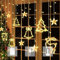 Aluusy LED Lichterkette Weihnachten 2024, 3.5M Lichtervorhang Batterie/USB Weihnachtsbeleuchtung Fenster mit Timer, 8 Modi Lichterketten Vorhang Innen Außen Deko für Balkon, Party, Hochzeit -Warmweiß