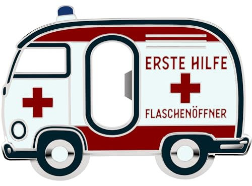 LANOLU Flaschenöffner ERSTE HILFE, Geschenke für Feuerwehrmänner, magnetischer Flaschenöffner lustig für Männer, Feuerwehr Geschenke für Männer aus Metall