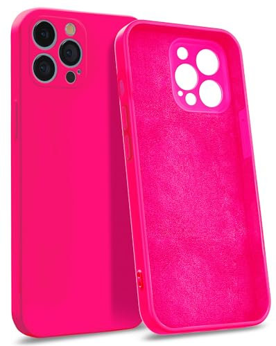 MyGadget Hülle kompatibel mit iPhone 13 Pro Max - [ 4-Layer-Struktur Schutzhülle ] - Gummierte Handyhülle mit Soft Inlay & Hardcase Cover außen - Magenta Pink