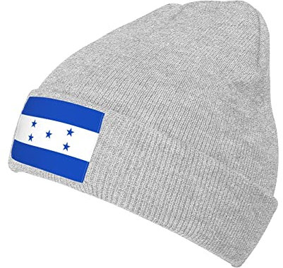 Beanie mit Flagge von Honduras für Herren und Damen, Strickmütze, Wintermütze, grau, Einheitsgröße