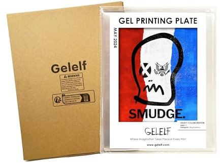 GELELF New Generation Gel Printing Plate, Upgraded Formula Printing Plate for Gel Printing Art, Gel Monoprinting Kit, Printmaking Supplies, No Aging and Bubbling(Arch A: 9 x 12)