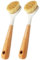 Brosse à vaisselle 2pcs Nylon Dish Sclow Brush avec Poignée en bois Brosse à vaisselle avec brosse de nettoyage de trou pour plats, casseroles, poêle en fonte, éviers de cuisine