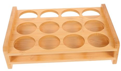 Cabilock Bamboo Shot Cup Tray Stand Holder for Party Drink Ware Shot Glass Organizer 2.9cm Holes for 12 Glasses