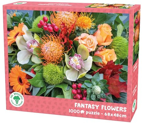 Mr. Broccoli Fantasy Flowers Jigsaw Puzzle, 1000 Pieces, 68 x 48 cm, Pink