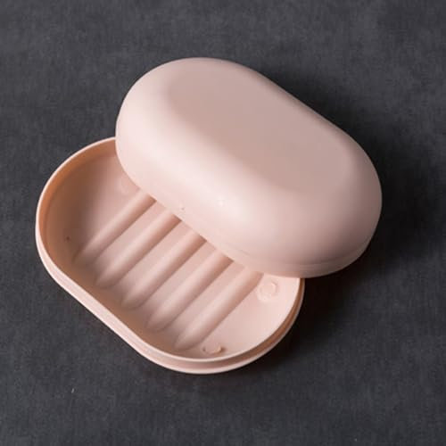 Portable Soap Dish Shower Soap Box Travel Soap Case with Lid,Soap Holder Container with Cover Soap Dishes for Shower Bathroom Hiking School Gym Traveling (Pink)