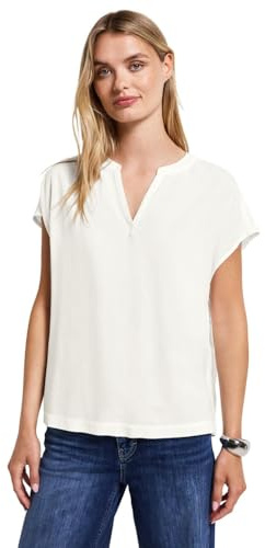 Street One QR Shirtblouse w Splitneck Uni Off White 36