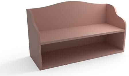 regalik Schuhbank mit Sitzfläche und Ablage 80 x 30 x 50 cm, Rosa | Für Flur oder Kinderzimmer, abgerundete Kanten, offene Schuhablage, laminierte Platte, einfacher Aufbau und Pflege
