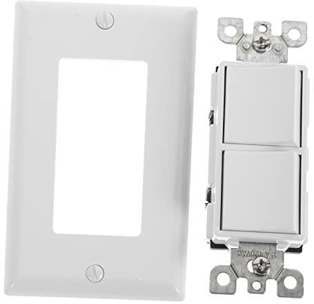 DIYEAH Interruptor Doble De Amperios Luz Eléctrica Con Cubierta De Pared Luz Blanca Para Decoración De Interiores