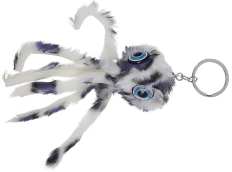 JOINPAYA Plüsch Oktopus Schlüsselanhänger Aus Weichem Material Bunter Taschenanhänger Mit Metallring Vielseitige Hängedekoration Für Schlüssel Und Rucksack