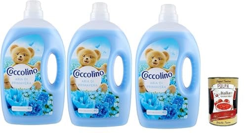 Coccolino Ammorbidente, Weichspüler verdünnt Frühlingsluft, 3x 3 Liter + Italian Gourmet polpa 400g