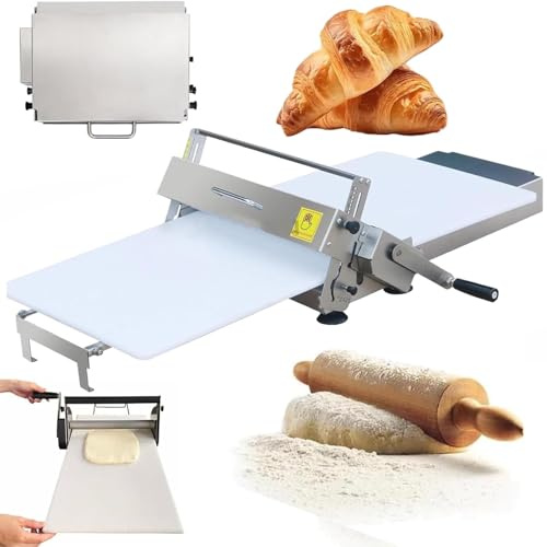 Sfogliatrice Pieghevole Con Impostazioni Spessore Regolabili,Laminatrice Per Pasta Per Croissant In Acciaio Inossidabile, Macchina Stendipasta Manuale,Per Panifici Domestici E Commerciali Type400