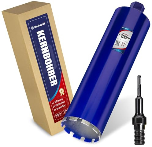 Carotteuse diamant DaduoRi 120 mm avec SDS Plus (1‑1/4 pouce) – 410 mm de profondeur de coupe – Pour forage à l’eau sur béton armé, maçonnerie, pierre, brique (longueur totale 460 mm).