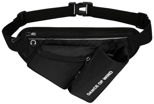 Ceinture Running avec Porte Gourde,Sacoche Banane Sport Réglable (84-124cm),Ceinture Hydratation Étanche avec Sortie Écouteurs pour Jogging,Randonnée,Voyage,Compatible Smartphone 6,5