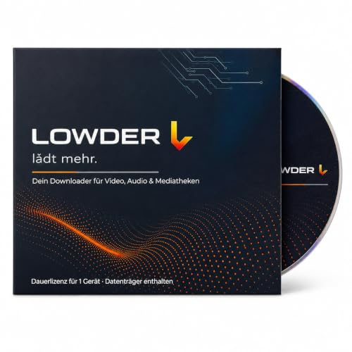 LOWDER PRO - Video- und Audio-Downloader | kompatibel mit YouTube | unterstützt ARD-, ZDF- und ARTE-Mediatheken | MP3, MP4, Playlist-Download & Bibliothek für 1 PC/Mac | Dauerlizenz | DVD-Edition