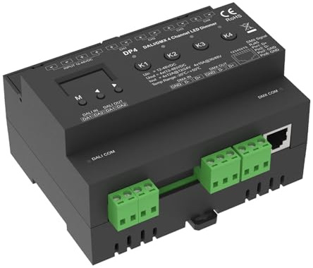 DALI/DMX 4-K Konstante Spannung LED Dimmer Unterstützt DALI DT6 DT8 DMX 8/16 Bit Signal Manueller Modus Dimmen DC 12V 24V