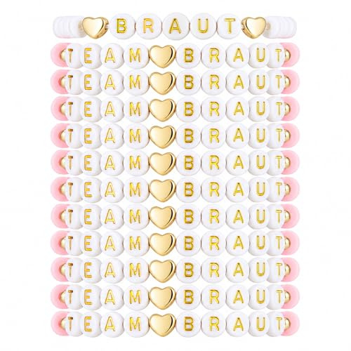 XETHI 12-teiliges Team-Braut-Armbandset als Geschenk für das Brautteam zur Hochzeit