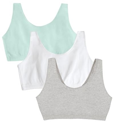 Fruit of the Loom Women's Built-up Sports Bra 3 Pack, Red Hot with Black/White/Black, 34