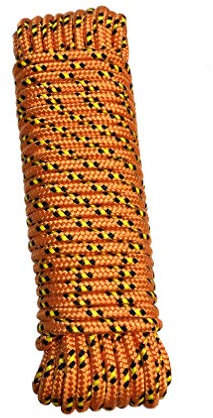 Green Home Seil 8 mm 20 m - Polypropylenseil PP, Festmacherleine, Allzweckseil, Strick, Gartenseil, Outdoor - Bruchlast: 700kg, 20m x 8mm (1, orange-schwarz)