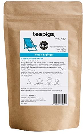 Teapigs Lemon & Ginger Loose Leaf Tea - Whole Leaf Herbal Tea with Fiery Ginger & Zesty Lemongrass - Naturally Caffeine-Free & Refreshing - Great Taste Award Winner - 200g (1 Pack)