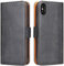 Bozon iPhone X/XS Hülle, Leder Tasche Handyhülle für iPhone X/XS Schutzhülle Flip Wallet mit Ständer und Kartenfächer/Magnetverschluss (Schwarz)