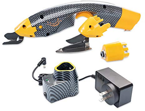 Loboo Idea EC-01 Forbici elettriche senza fili, strumento da cucito con due teste di taglio e una batteria per artigianato carta tessuto e scrapbooking