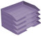 Acrimet Corbeille à Courrier Empilable, Format Paysage, Organiseur de Bureau pour Papier et Document A4, Plastique Résistant (Couleur Violet) (Lot de 4)