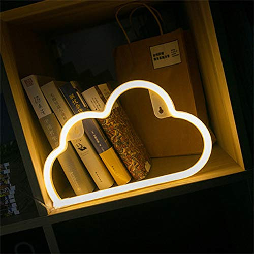 LED Cloud Sign Shaped Decor Light Warm White Neon Light Battery/USB Operated Home Wall Decoration for Christmas Birthday Party Children's Bedroom Living Room Office Wedding Event Banquet Party Decor