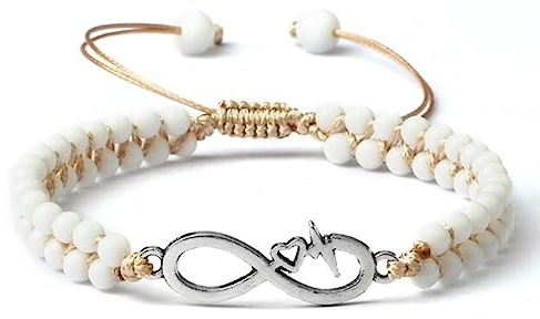 Bracelets De Perles en Porcelaine Blanche De 4 Mm pour Femmes Boho Yoga Tressé Arbre De Vie Bracelets À Breloques Amp; Bracelets Amant D'amitié Bijoux