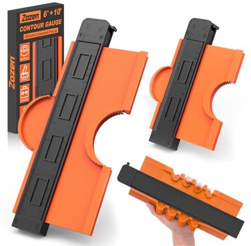 Duplicador de medidor de contorno de 6 y 10 pulgadas, herramienta de copia de calibre de perfil con bloqueo ajustable, copia con precisión formas irregulares e incómodas