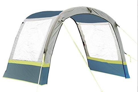 OLPRO Cocoon Breeze Inflatable Campervan Awning Extension Lime & Grey - Pre 2022 Air Beam, extra storage room, undercover dining area, 350cm wide x 180cm long
