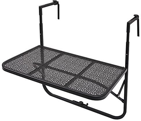 YZJJ Hängender Balkontisch für den Außenbereich, kunststoffbeschichteter Stahl, höhenverstellbarer Wandklapptisch, witterungsbeständig, die Höhe der porösen Position ist einstellbar is