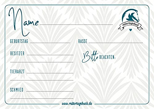 Generisch Pferde-Boxeenschild – beschreibbar – A4 – Reitertagebuch (Flower)