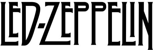 Galuisi Adesivo Sticker LED Zeppelin Rock Band Logo Scritta (Nero Lucido, Grande 5,6 * 18 cm)