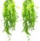 2 Pezzi Piante Artificiali da Appeso, Edera Finta in Plastica, Piante Rampicanti Artificiali con Foglie di Salice per Giardino, Balcone, Matrimonio, Camera da Letto Decorazioni Murali Esterne Interne